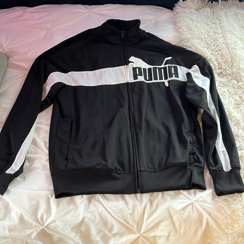 Puma, sweater, black and white, size medium